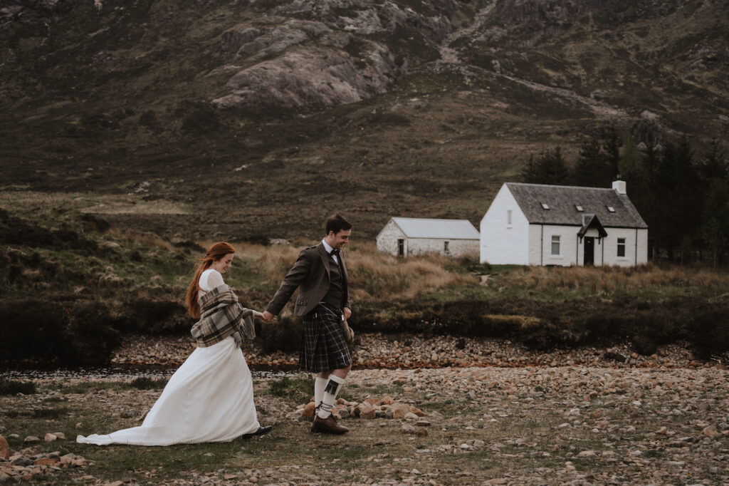 Scotland elopement photographer capturing raw elopement photos in Glencoe