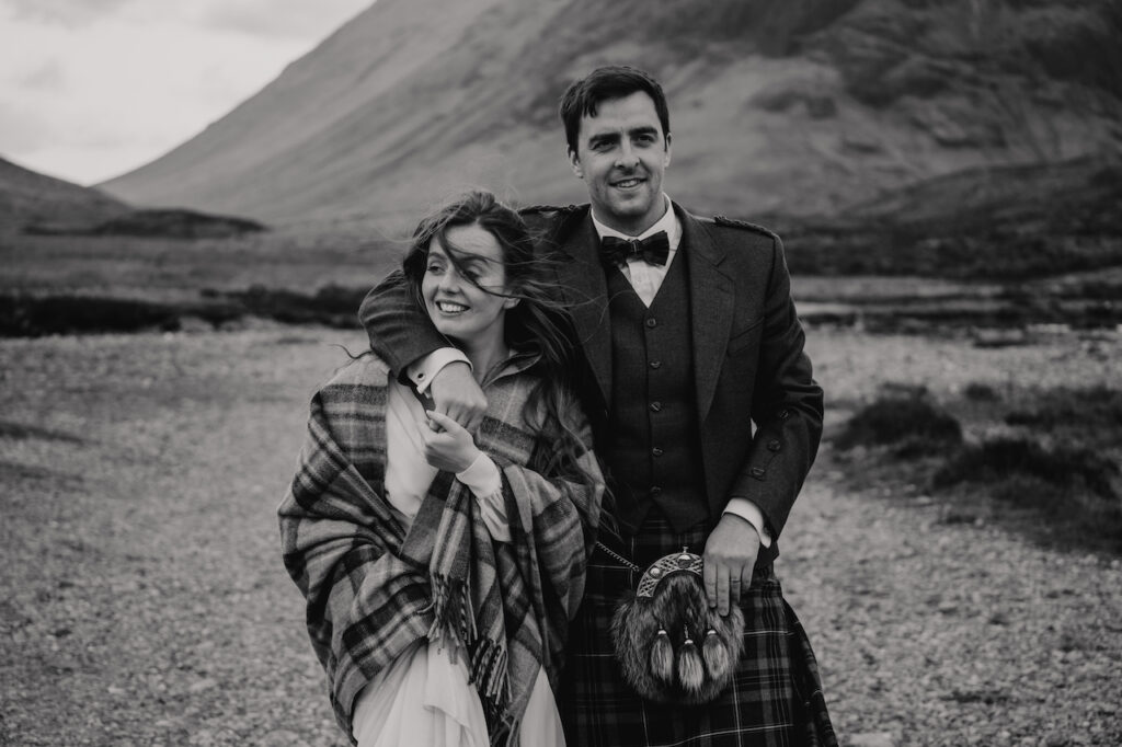 An elopement at The Three Sisters mountains in Glencoe
