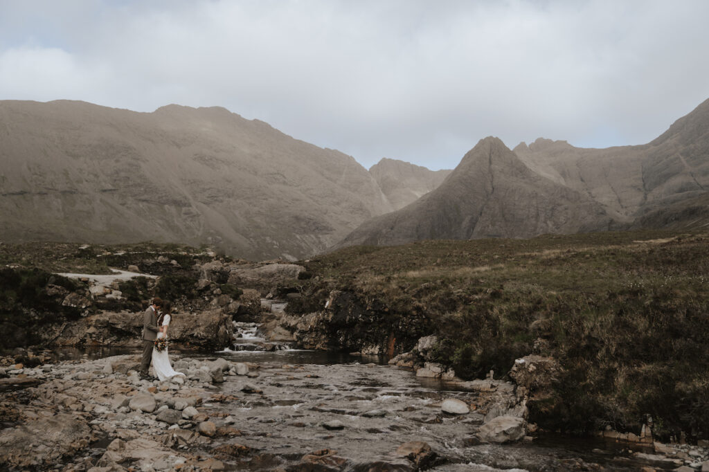 Scotland elopement photographer at The Fairy Pools on the Isle of Skye