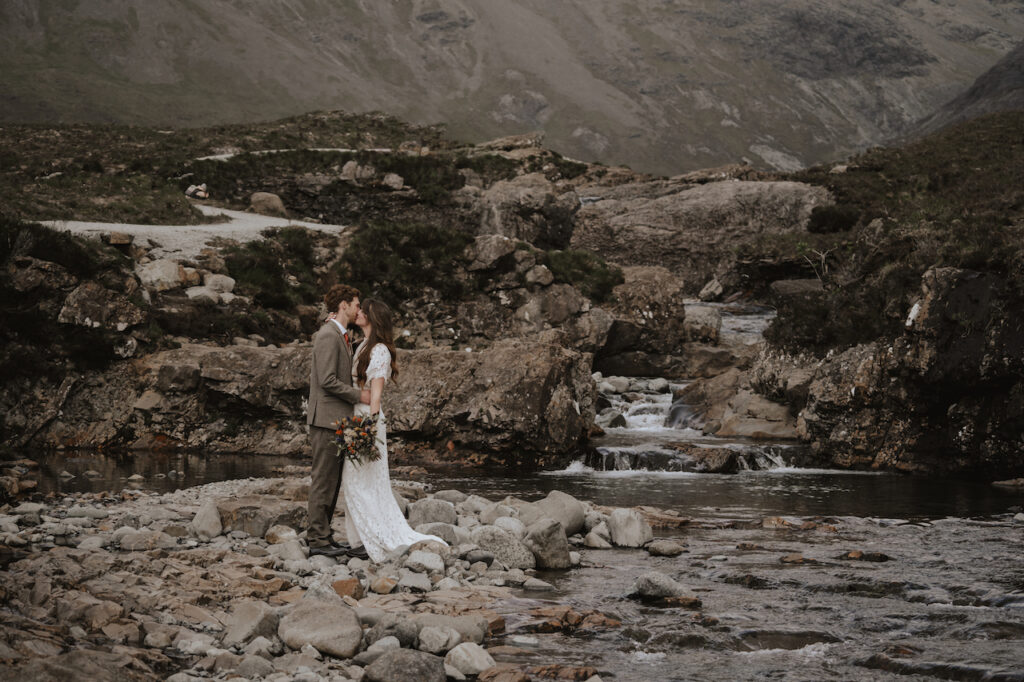 Scotland elopement portraits on the Isle of Skye at The Fairy Pools