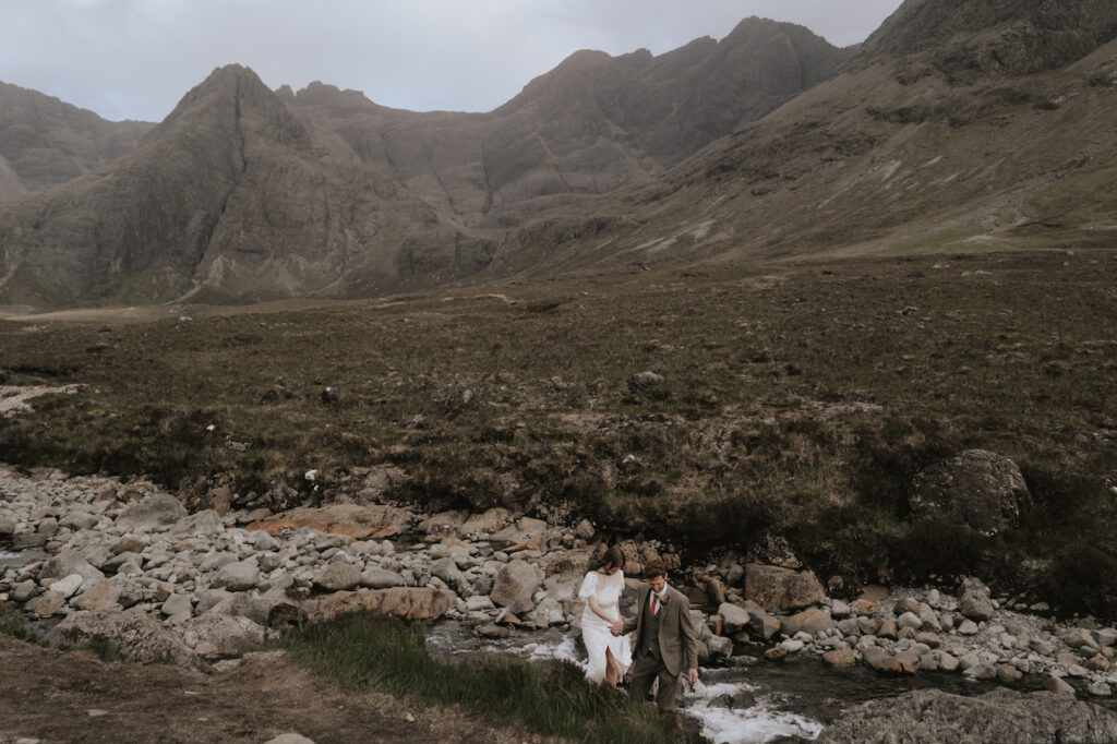 Isle of Skye elopement portraits at The Fairy Pools