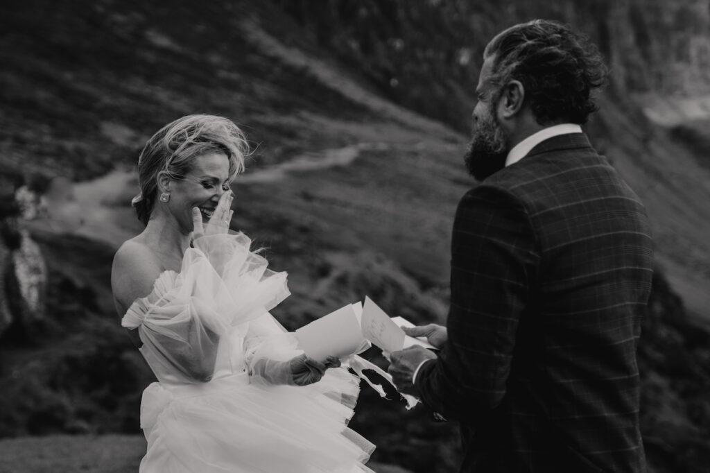 Isle of Skye elopement photographer capturing an intimate ceremony at Quiraing