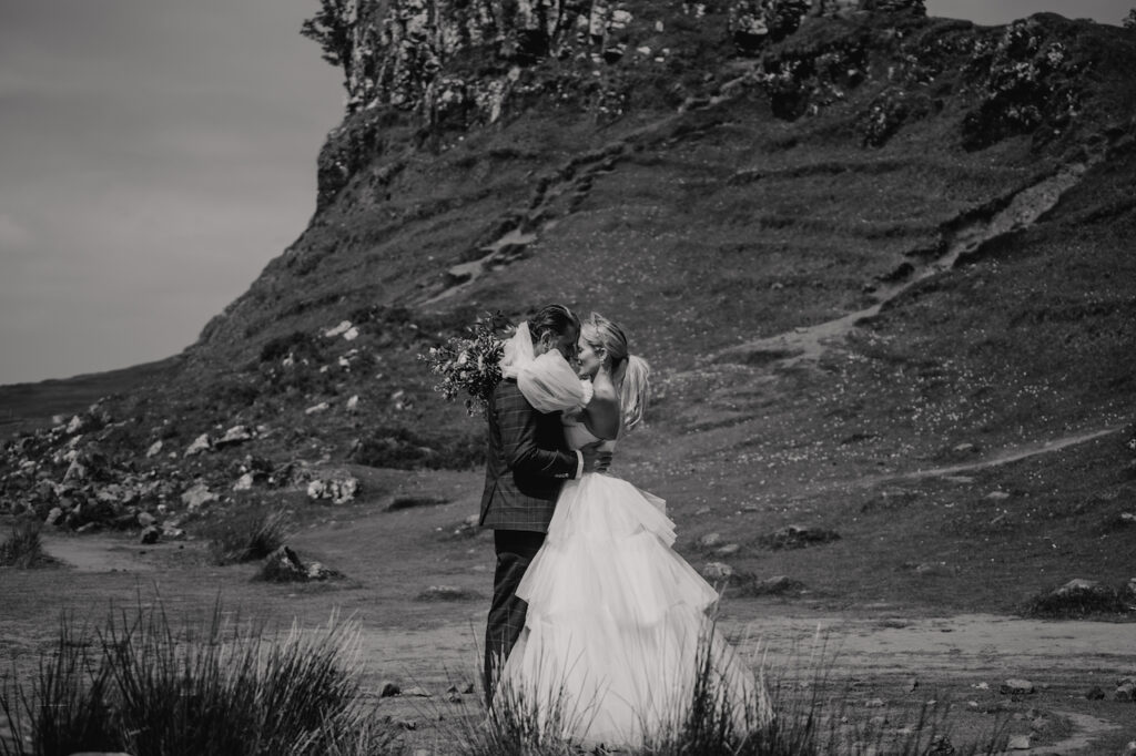 Elopement portraits at The Fairy Glen on the Isle of Skye, Scotland