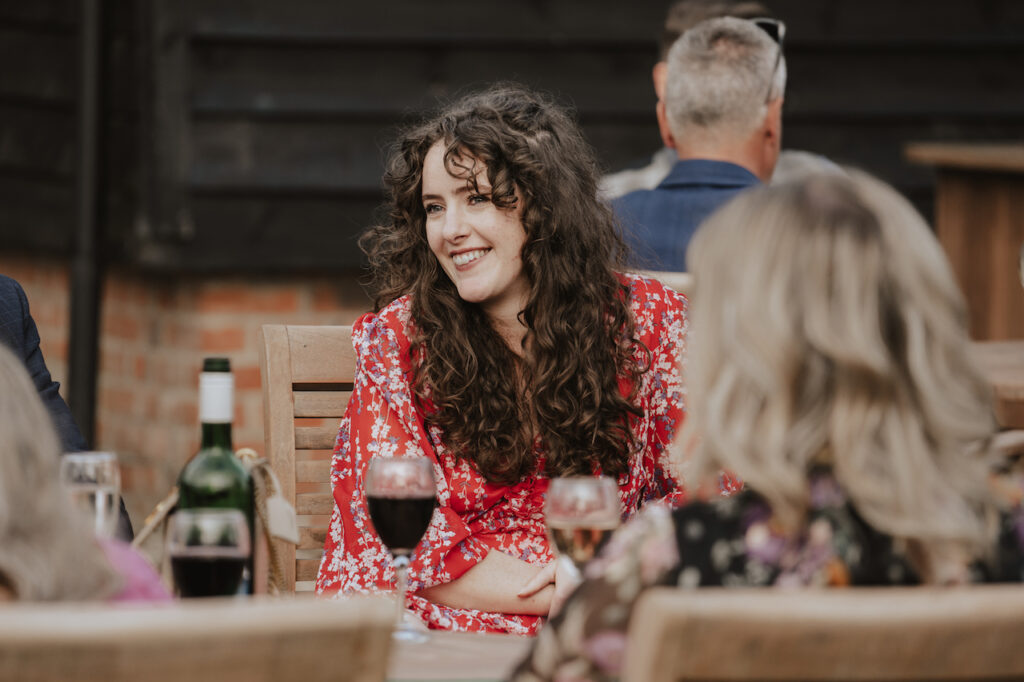 Candid evening moments at Milling Barn in Hertfordshire
