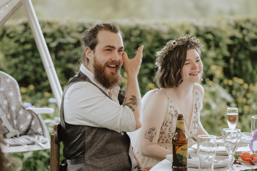 Emotional speech moments captured by a Scotland wedding photographer