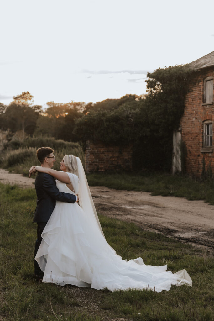 Suffolk wedding photographer capturing evening portraits at Butley Priory
