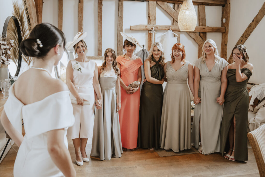 Bridesmaid dress reveal at Easton Grange in Suffolk