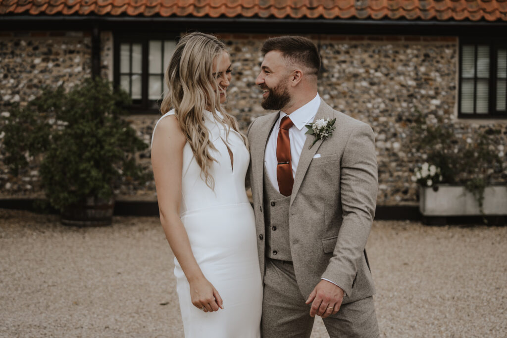 Suffolk wedding photographer capturing couples portraits at The Granary Estates in Newmarket