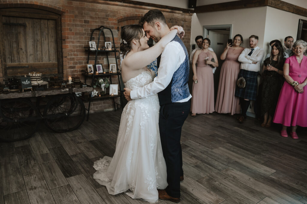 First dance in the orangery at Swallows Nest Barn
