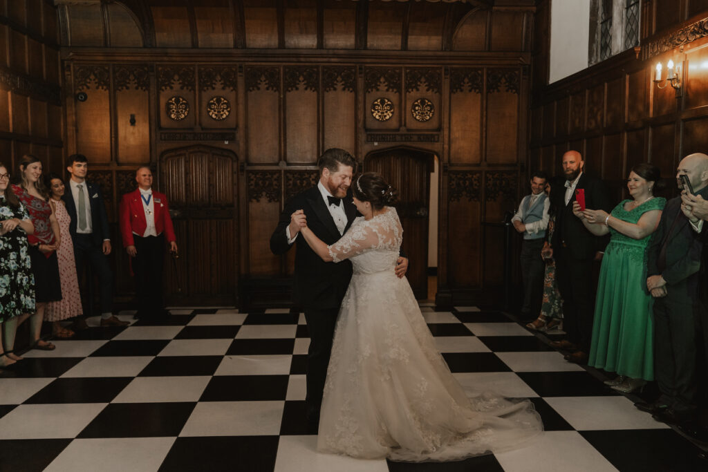 Hengrave Hall wedding photographer capturing the first dance