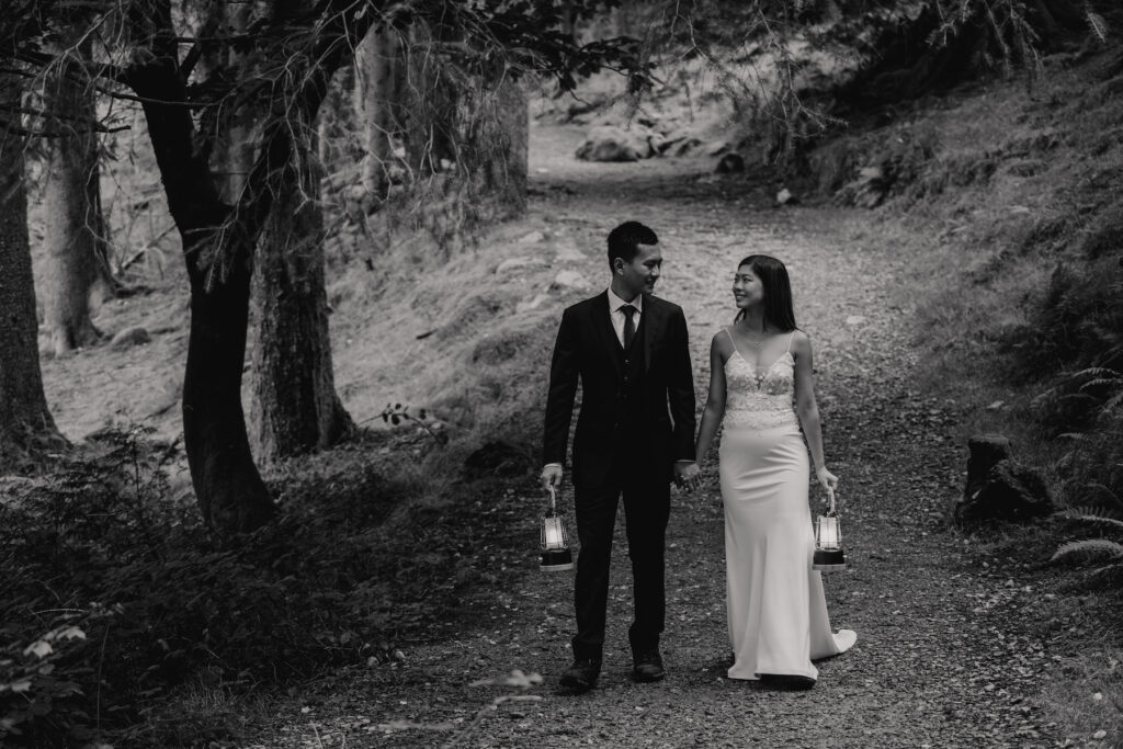 A couple eloping in the Lake District