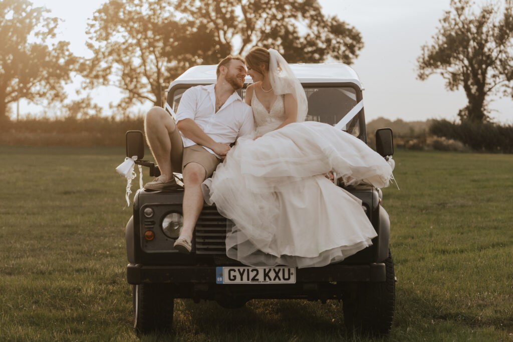 The couple during their evening wedding portraits captured by a midlands wedding photographer