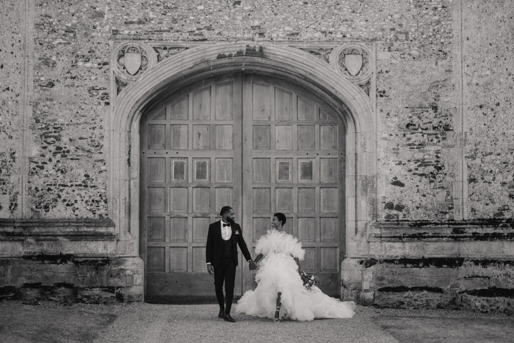 Norfolk wedding photographer capturing portraits at Norfolk venue Pentney Abbey