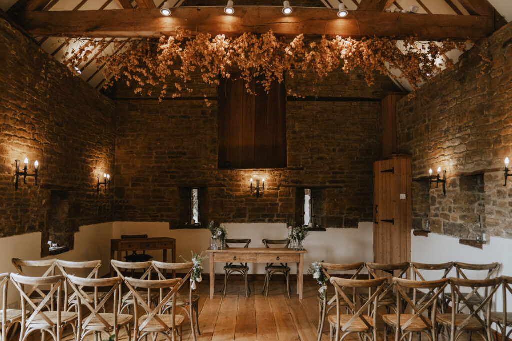 The ceremony space captured by Northampton wedding photographer