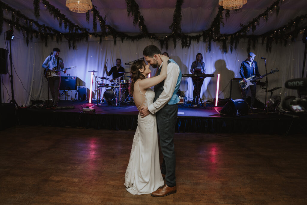 Northampton wedding photographer capturing first dance moments at Crockwell Farm