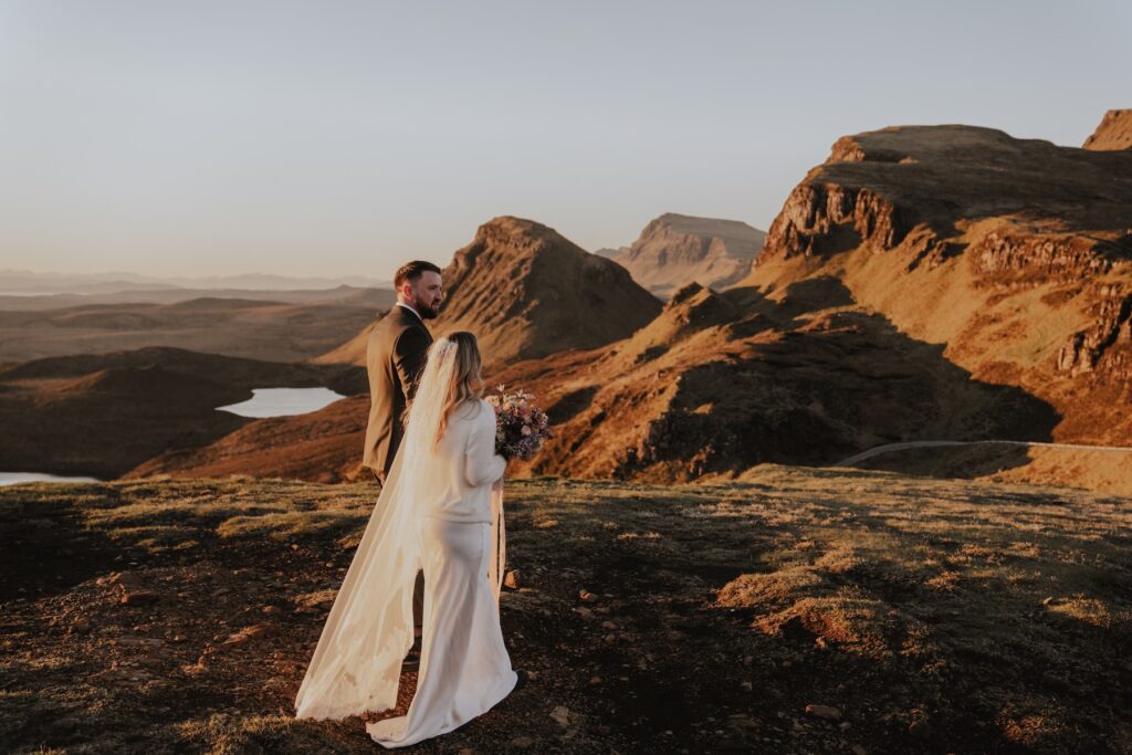 Sunrise elopement on the Isle of Skye captured by a Scottish elopement photographer