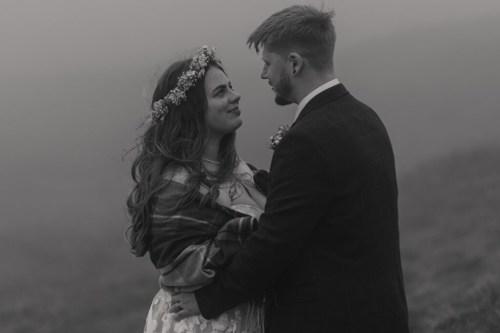 Isle of Skye elopement photographer capturing elopement couple portraits at Quiraing on the Isle of Skye