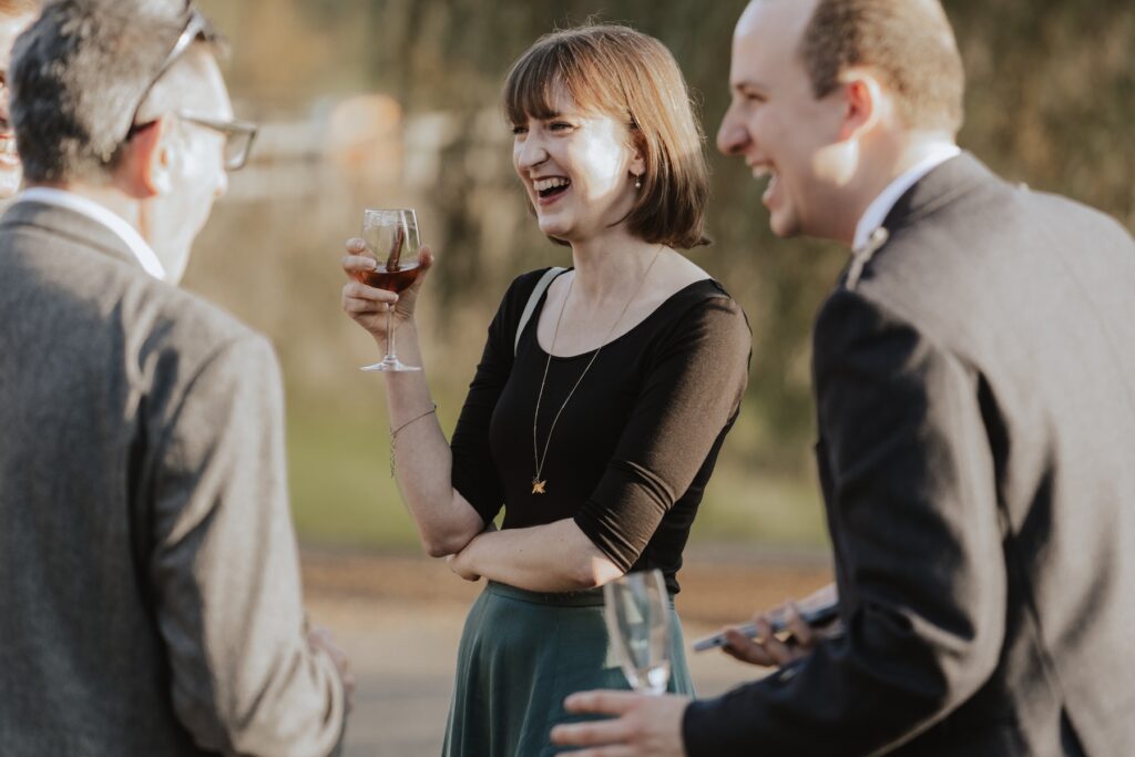 Guest candid photos at Crockwell Farm during the drinks reception