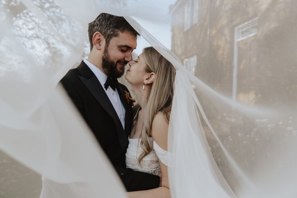 Wedding photos in Northamptonshire of the couple at Crockwell Farm