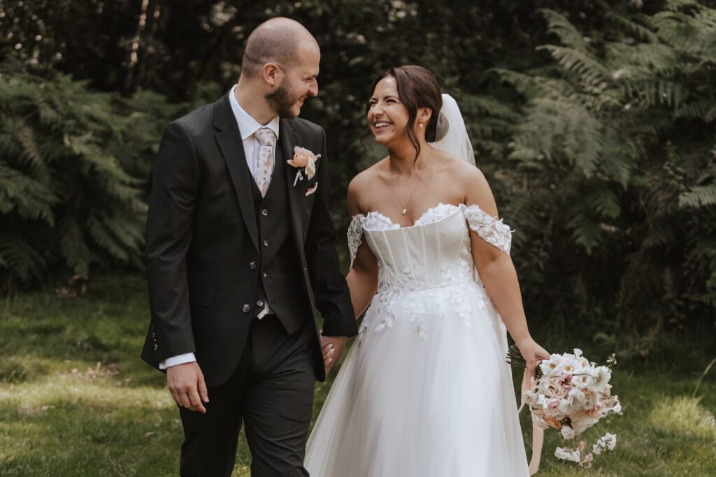 Essex wedding photographer capturing couples portraits at Maidens Barn