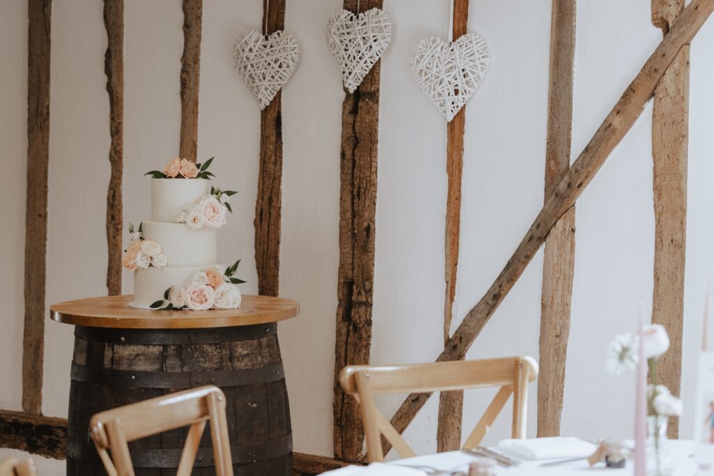 Maidens Barn wedding photographer capturing venue details in Essex