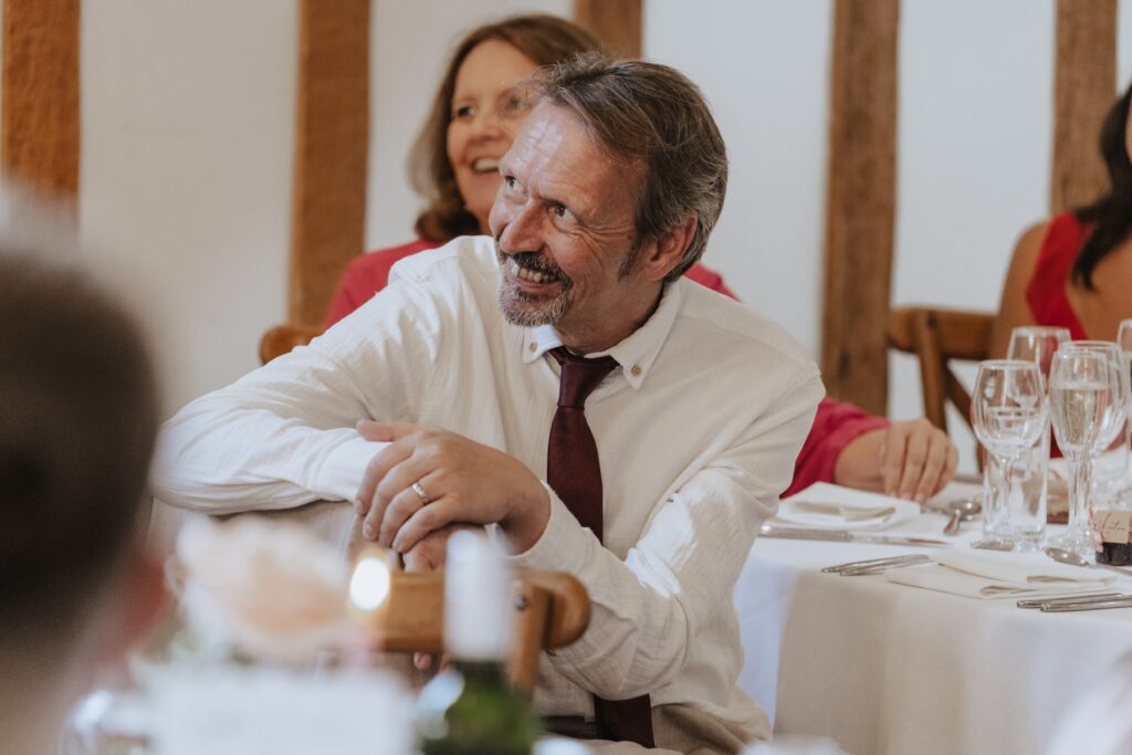 Maidens Barn wedding photographer capturing candids during speeches