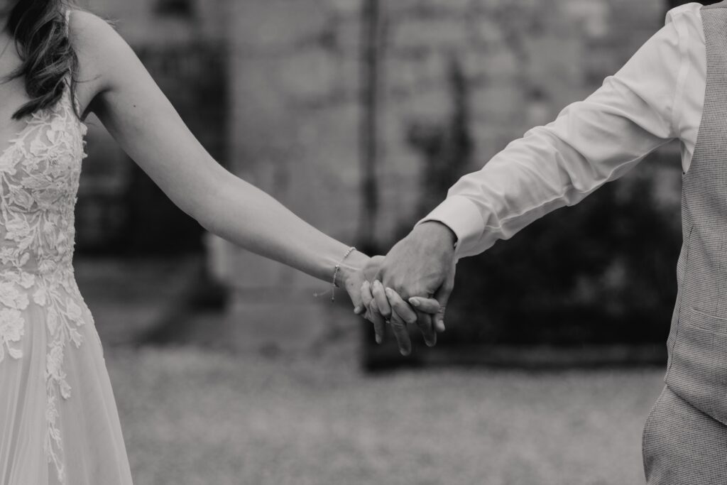 Norfolk wedding photographer capturing portrait details at Pentney Abbey