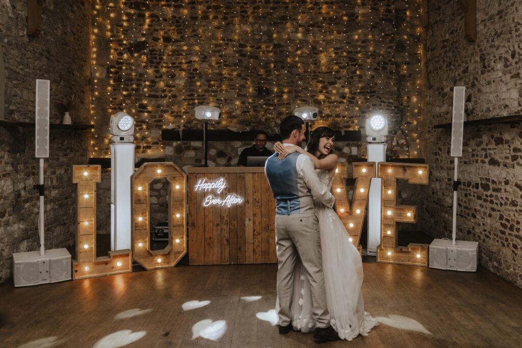 Norfolk wedding photographer capturing the first dance at Pentney Abbey