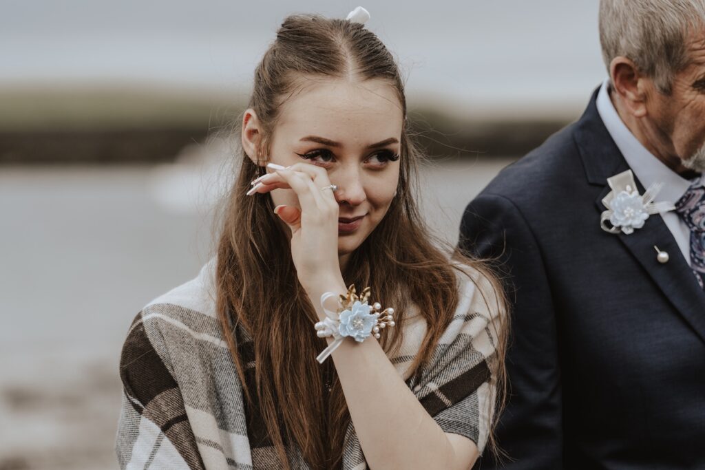 Emotional candids during an elopement ceremony on the Isle of Skye