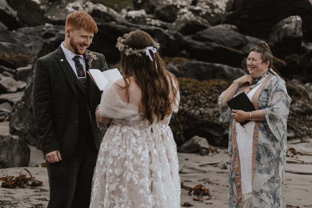 Isle of Skye elopement photographer capturing a Scotland elopement ceremony