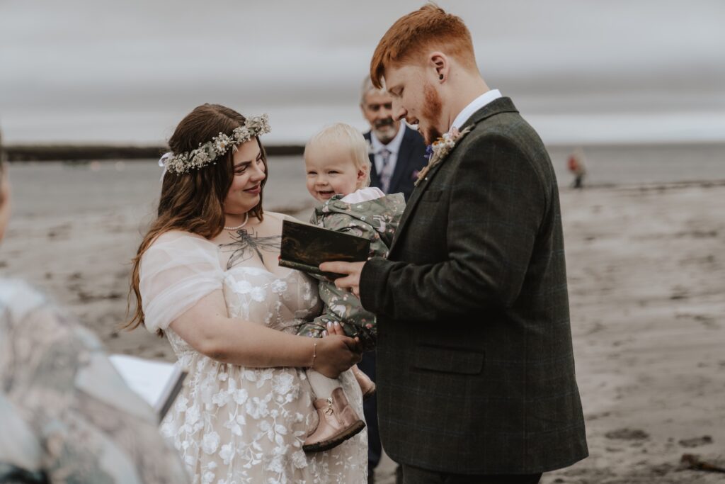 Ceremony moments during an Isle of Skye elopement