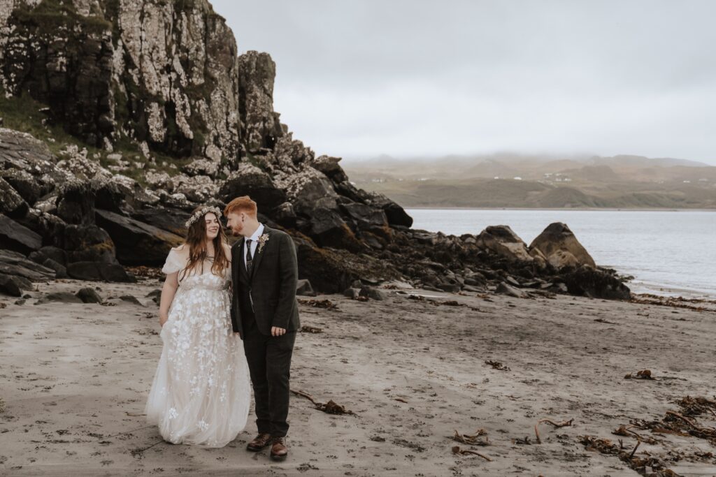 Couples portraits during a Scotland elopement on the Isle of Skye