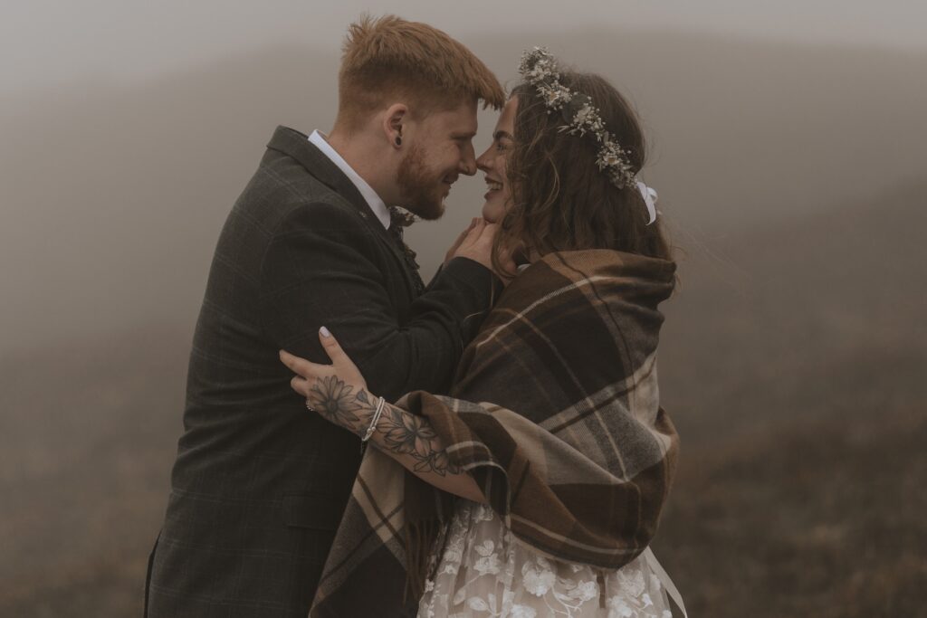 Isle of Skye elopement photographer capturing couples portraits at Quiraing