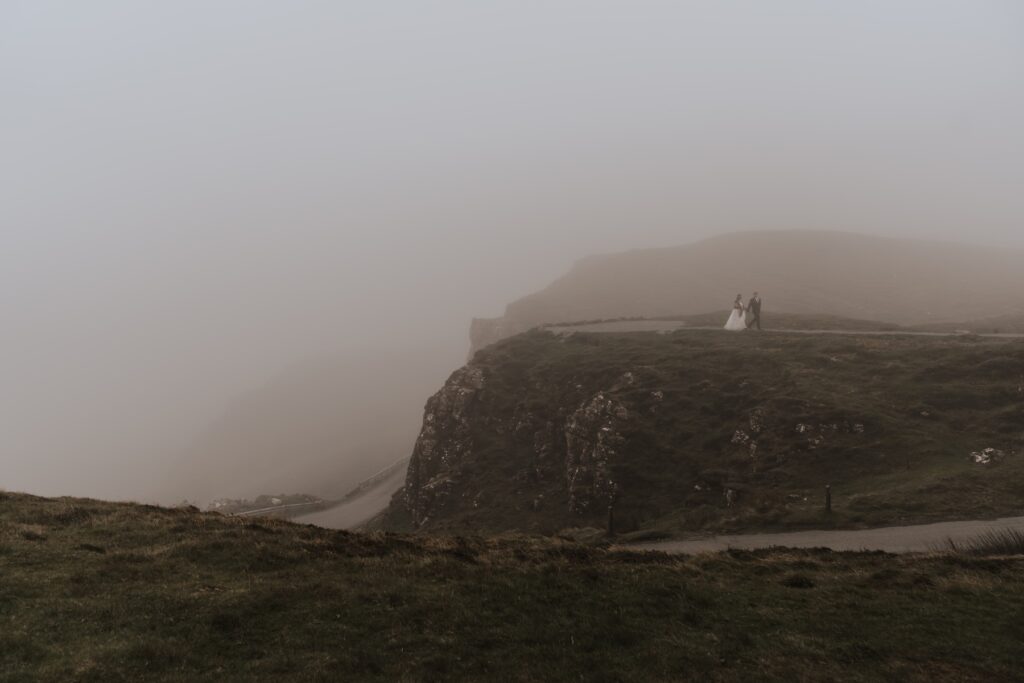 Scotland elopement photographer capturing an elopement at Quirain on the Isle of Skye