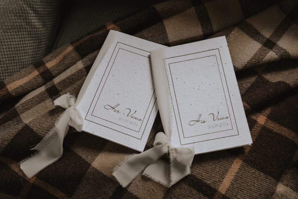 Scotland elopement photographer with the elopement vow books