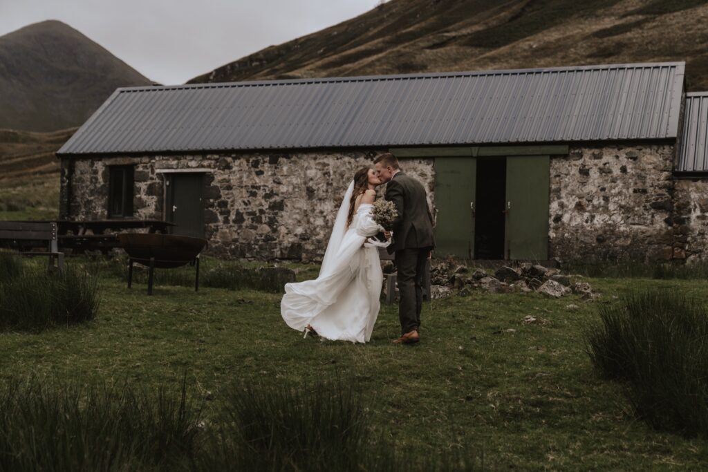 Scotland elopement photographer capturing a couple just after their elopement ceremony