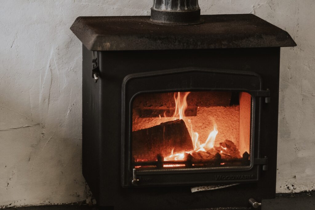 A crackling fire straight after the elopement ceremony in Scotland