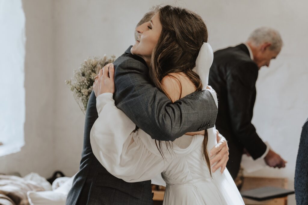 Candid moments during a Scotland elopement