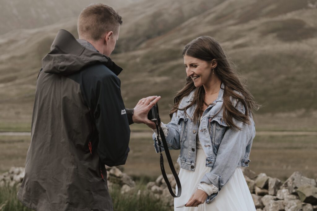 Candid moments of the couple during a Scotland elopement