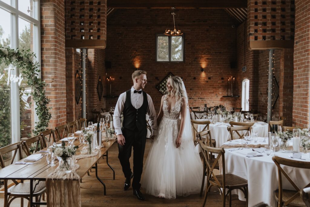 Swallows Nest Barn wedding photographer capturing wedding portraits