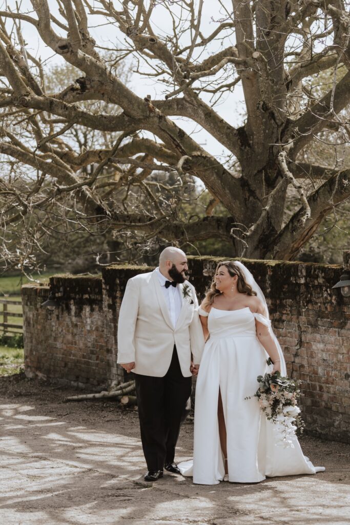 Wedding portraits of a couple at All Manor of Events in Suffolk