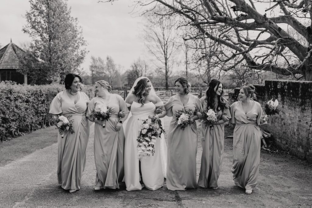 Relaxed bridesmaids portraits in Suffolk at All Manor of Events in Ipswich