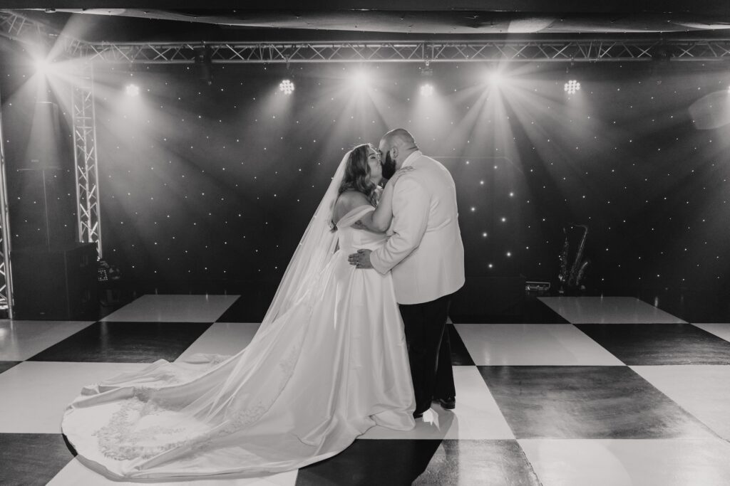 The couple during their first dance at All Manor of Events in Suffolk