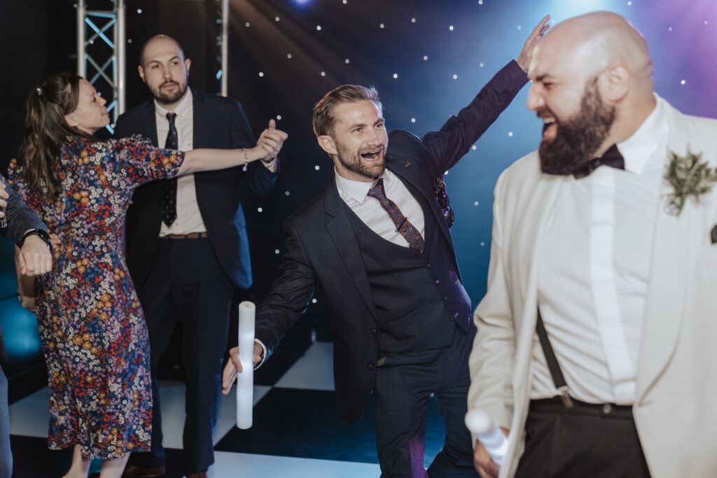 Guests on the dance floor at All Manor of Events in Suffolk