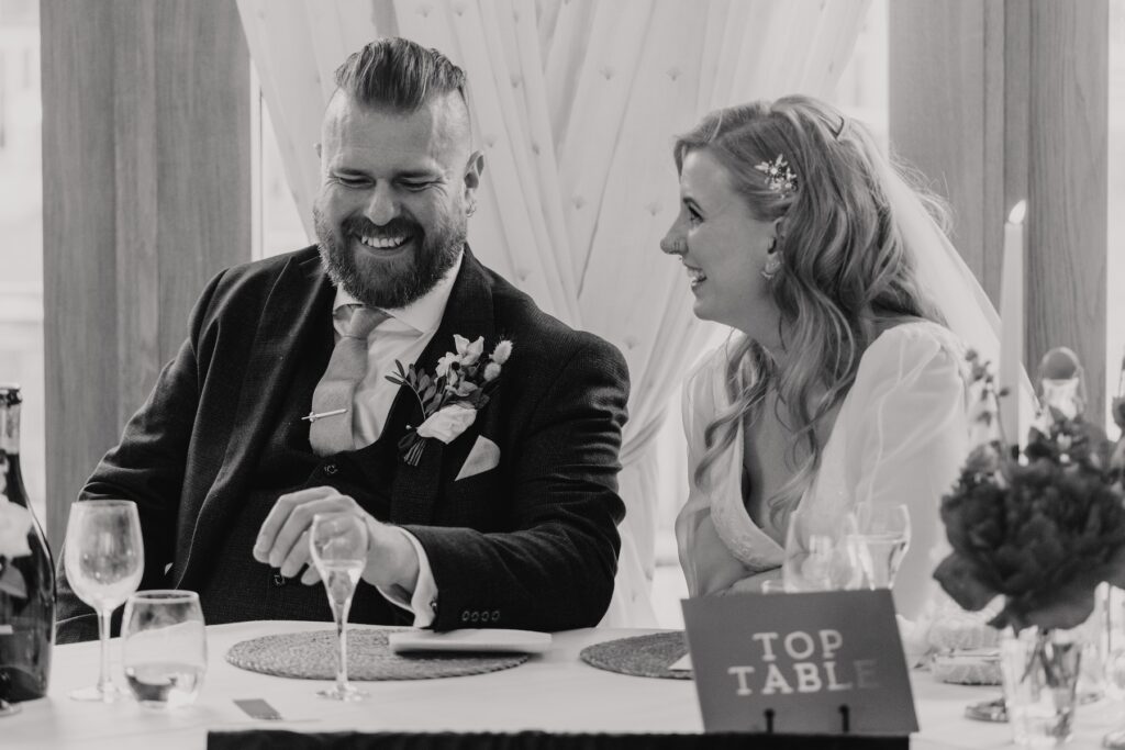 Candids during speeches at Bassmead Manor Barns