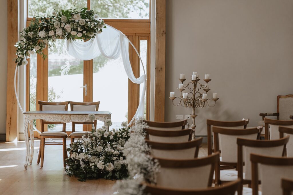 The ceremony barn at Easton Grange in Suffolk