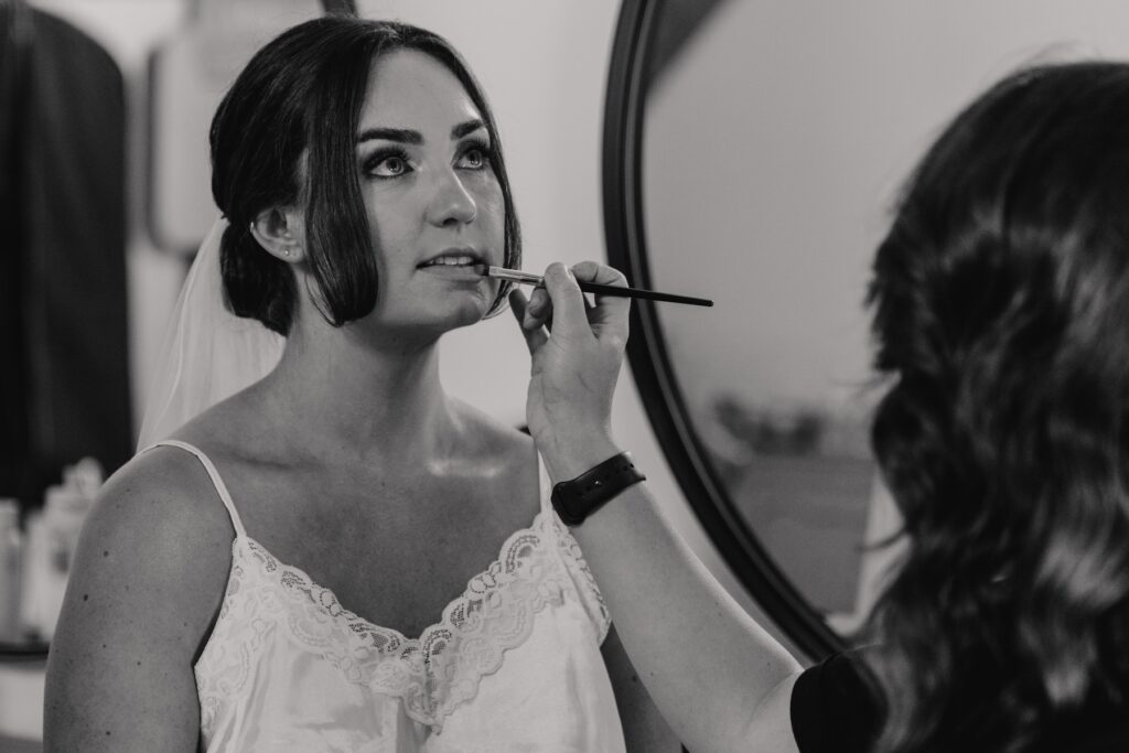 Bridal prep in the morning of the wedding at Easton Grange in Suffolk
