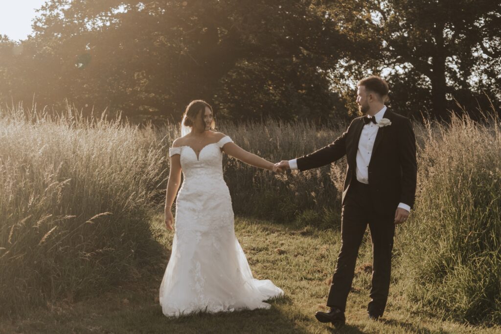 Easton Grange wedding photographer capturing evening portraits at Easton Grange in Suffolk
