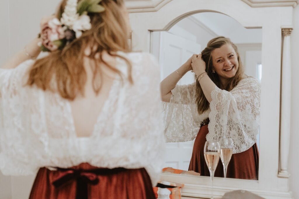 Scotland elopement photographer capturing bridal prep