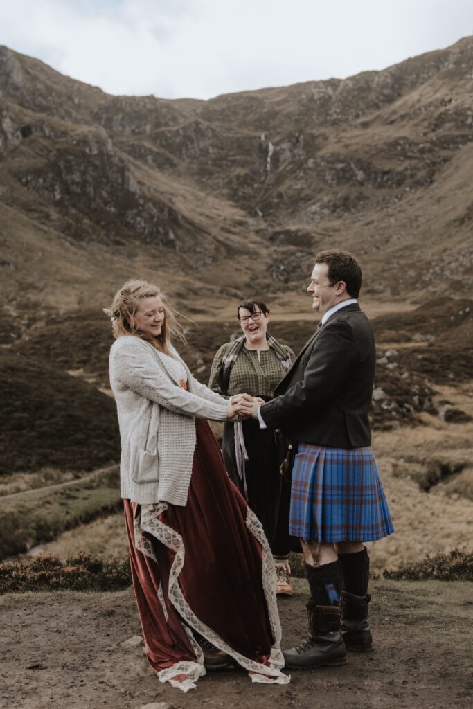 Scotland elopement photographer capturing a Cairngorms wedding ceremony
